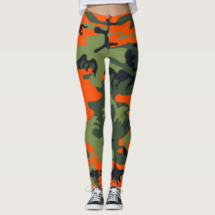 Legging Camuflagem Laranja e Verde, Militar, Exército