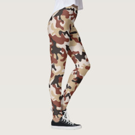 Legging Camuflagem Marrom, Preto e Bege