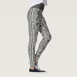 Legging Camuflagem militar das cinzas, branca e cinzas