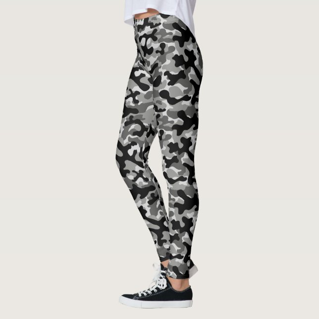 Legging Camuflagem Preta e Cinza (Esquerda)