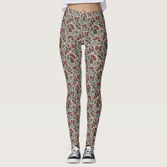 Legging Camuflagem retrô (vermelho verde) (Frente)