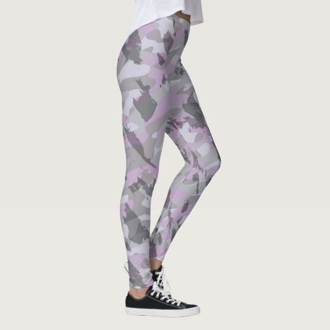 Legging Camuflagem roxa abstrata (Direita)