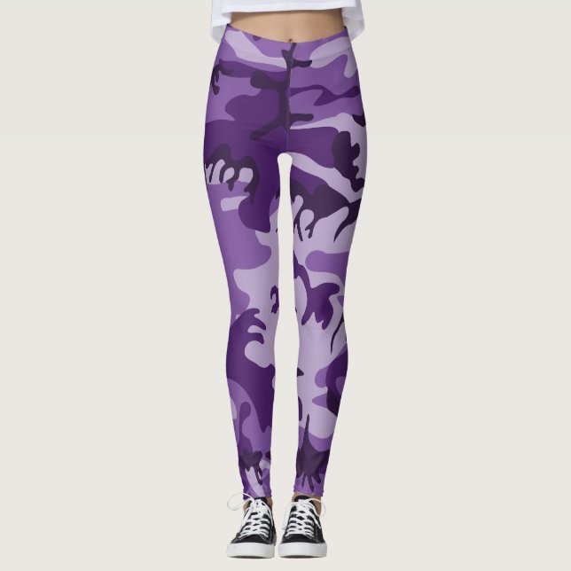 Legging Camuflagem Roxa, Militar, Exército (Frente)