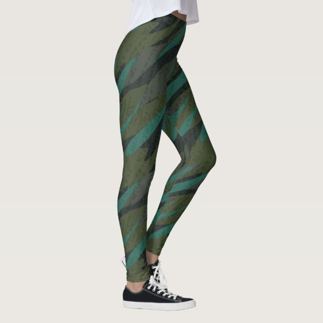 Legging Camuflagem Verde Abstrato (Direita)