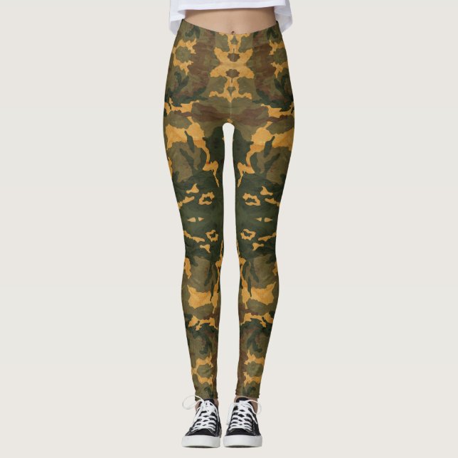 Legging Camuflagem Verde Engraçada... (Frente)