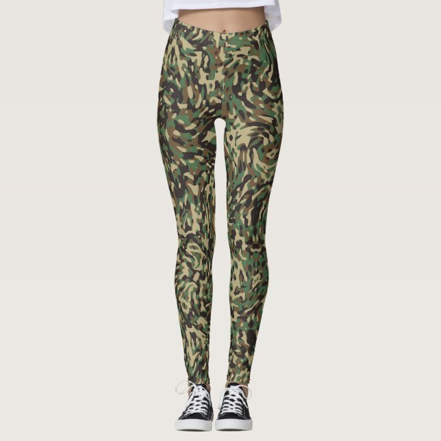 Legging Camuflagem Verde na Moda  (Frente)