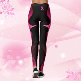 Legging Cancer de Fita de Fita de Fita de Força Rosa