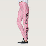 Legging Cancer de Mama Rosa Execute Seu Nome Fita Dupla<br><div class="desc">Junte-se às corridas de canceres do seio com essas leggings de fita rosa,  seu nome e a sua força ou suporte.  Sobrevivente ou seu texto de um lado.  Seu nome ou quem você apóia do outro lado.  Esta versão inclui uma fita maior junto com as menores.</div>