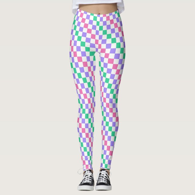 Legging Candy shop diagonal checkerboard pattern (Frente)
