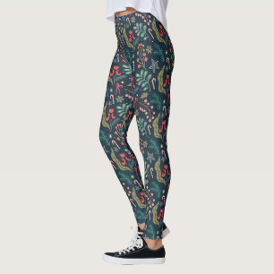 Legging Cane Festivo de Doces e Holly Patterno