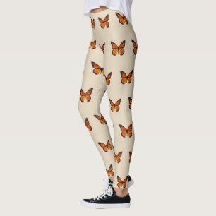 Legging Caneleiras alaranjadas da borboleta