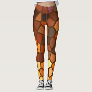 Legging Caneleiras alaranjadas do abstrato do mosaico