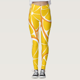 Legging Caneleiras alaranjadas do citrino do verão -
