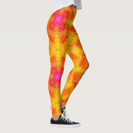 Legging Caneleiras amarelas & cor-de-rosa