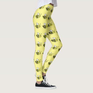 Legging Caneleiras amarelas da abelha do mel