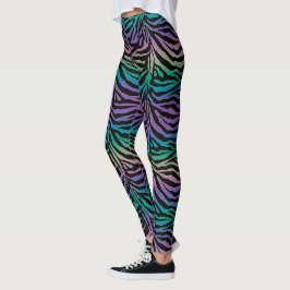 Legging Caneleiras animais do impressão da zebra completa