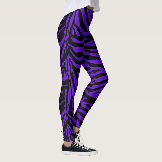 Legging Caneleiras animais do impressão da zebra preta (Direita)