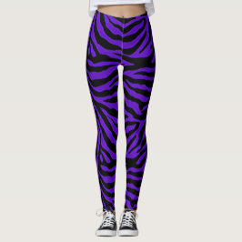 Legging Caneleiras animais do impressão da zebra preta