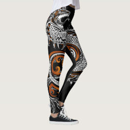 Legging Caneleiras asiáticas projetadas do dragão