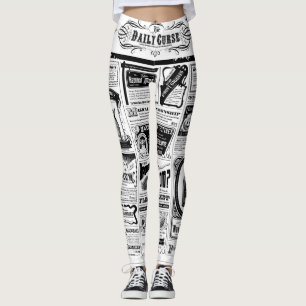 Legging Caneleiras assustadores do jornal