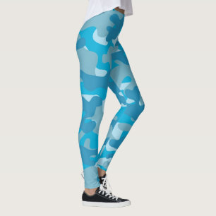 Legging Caneleiras azuis da camuflagem
