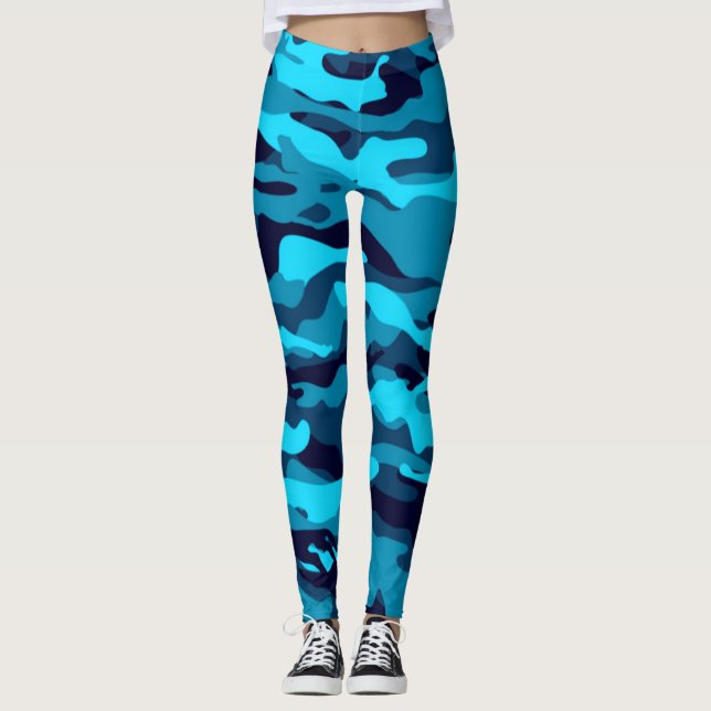 Legging Caneleiras azuis de Camo (Frente)
