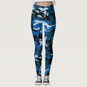 Legging caneleiras azuis do camo