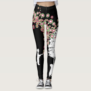 Legging caneleiras banksy do preto do estilo dos grafites
