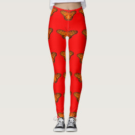 Legging Caneleiras, borboleta da paixão, vermelha