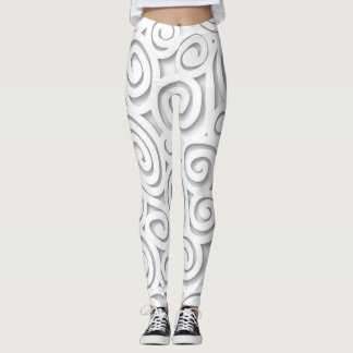 Legging Caneleiras brancas abstratas do rolo