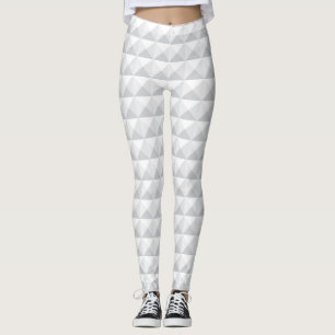 Legging Caneleiras brancas da pirâmide do efeito 3D