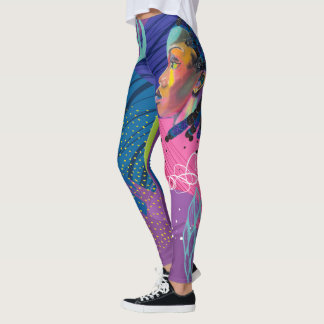 Legging Caneleiras brilhantes da arte das cores da cara