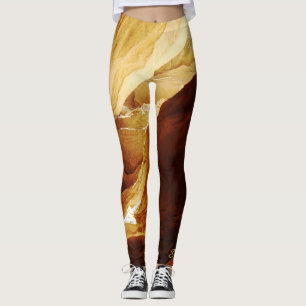 Legging Caneleiras, Brown e ouro abstratos com nome