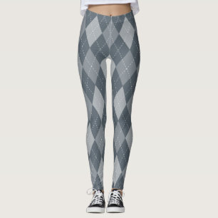 Legging Caneleiras cinzentas do impressão do teste padrã