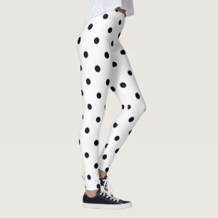 Legging Caneleiras clássicas das bolinhas - branco/preto