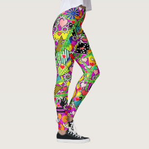Legging Caneleiras coloridas cómicas do divertimento