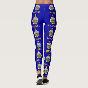 Legging Caneleiras com a bandeira do estado de Kansas, EUA
