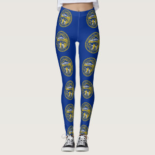 Legging Caneleiras com a bandeira do estado de Nebraska,