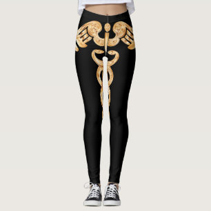Legging Caneleiras com design do caduceus