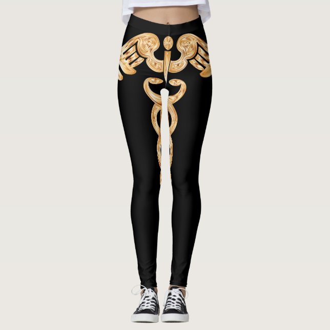 Legging Caneleiras com design do caduceus (Frente)