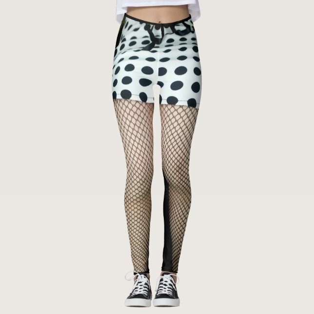 Legging Caneleiras com design "sexy" do fishnet (Frente)