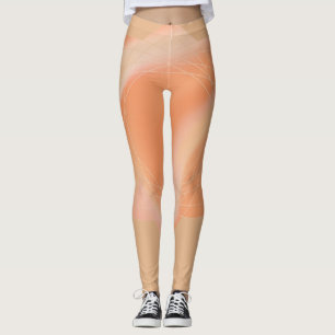 Legging Caneleiras com pêssego abstrato design colorido