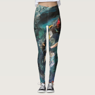 Legging Caneleiras com rede de pesca