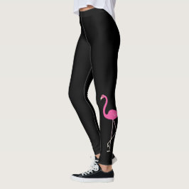Legging Caneleiras cor-de-rosa bonitos super do flamingo