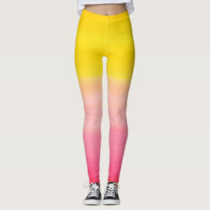 Legging Caneleiras cor-de-rosa da aguarela de Ombre &