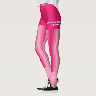 Legging Caneleiras cor-de-rosa da equipe/clube da listra
