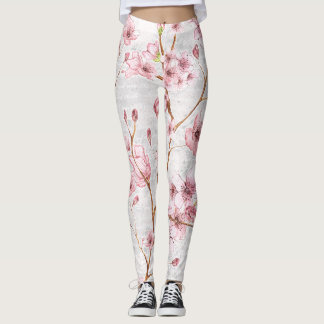 Legging Caneleiras cor-de-rosa da flor de cerejeira
