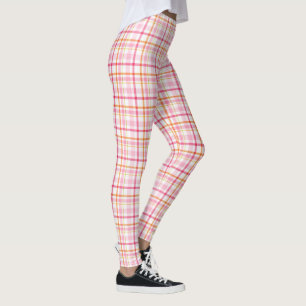 Legging Caneleiras cor-de-rosa da xadrez