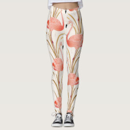 Legging Caneleiras cor-de-rosa do exercício do flamingo