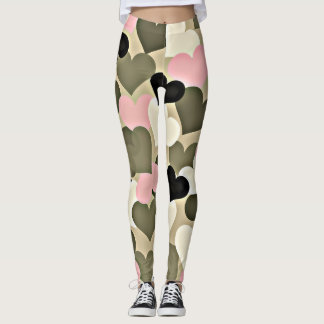 Legging Caneleiras cor-de-rosa e verdes de Camo